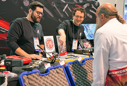 Exhibitor booth at the SEMA Show