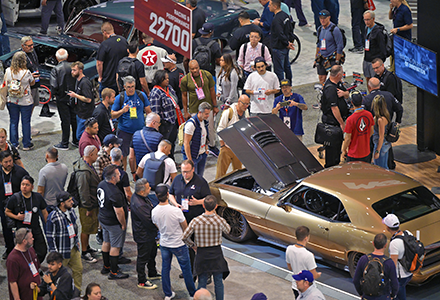 SEMA Show floor. exhibit space reminder March 29 deadline