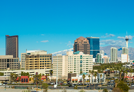 SEMA Show hotels Las Vegas skyline