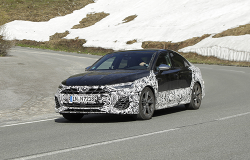 Camouflaged Audi S3 on the road