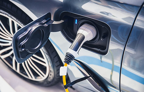 A charging electric vehicle