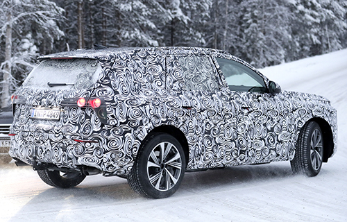 Audi Q7 prototype driving on winter road