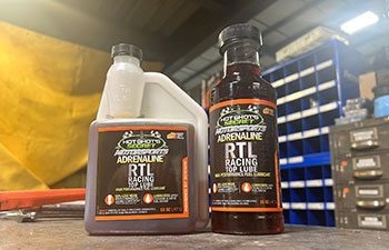 Hot Shots Secret Adrenaline Racing Top Lube bottles