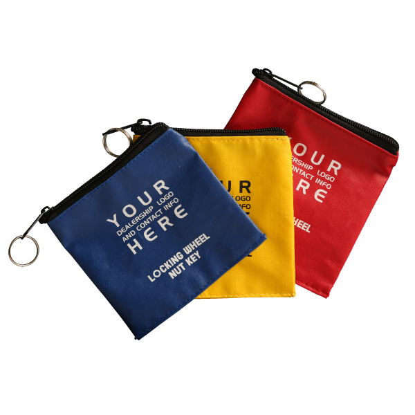 Vinyl Wheel Lock Key Pouch With Zipper