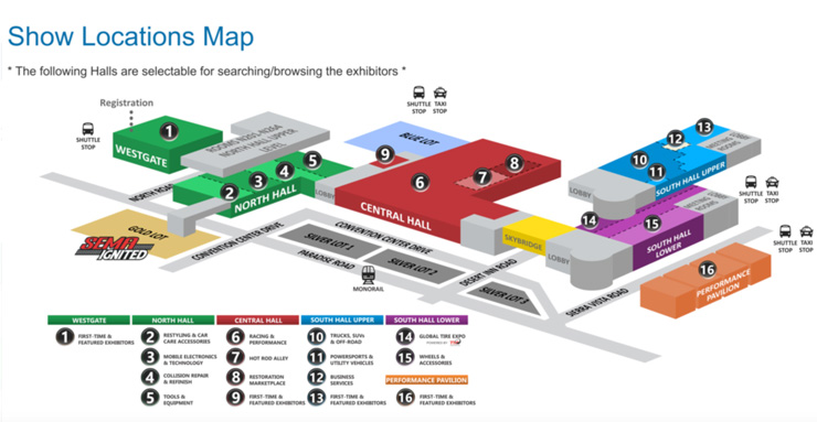 SEMA Show Floorplan